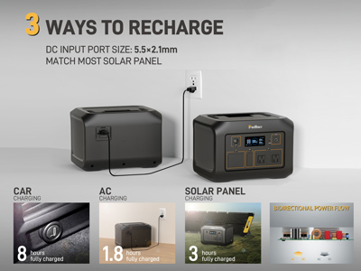 Portable Power Station B600|600W|Wireless Charging|Bidirectional Inverter