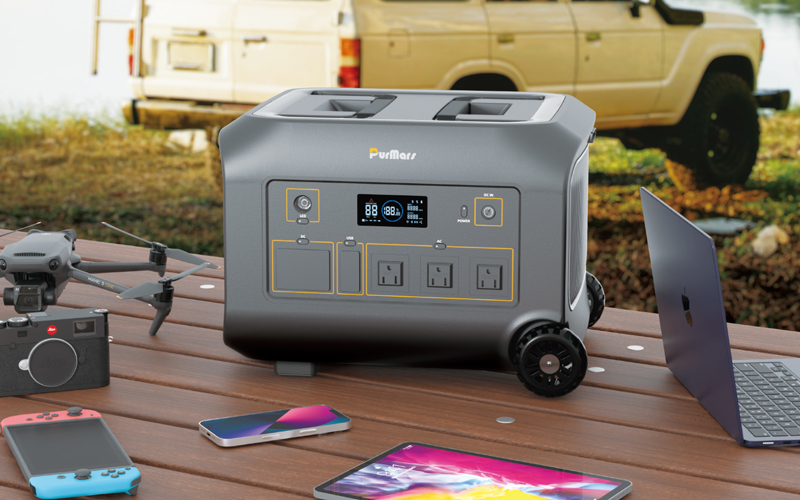 Portable Power Station B1200|1200W|Smart App Control Equip with Rod and Wheels