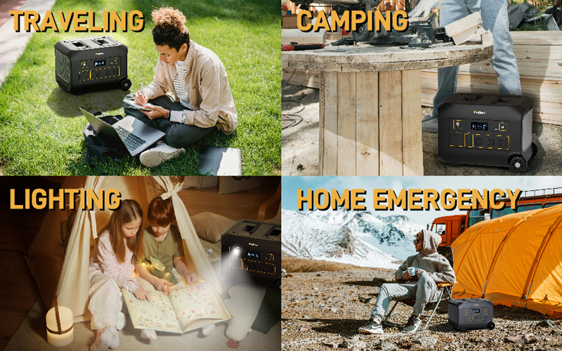 Portable Power Station B1200|1200W|Smart App Control Equip with Rod and Wheels