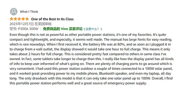 Portable Power Station P300 | 300W Amazon Customer Reviews: Highly Rated