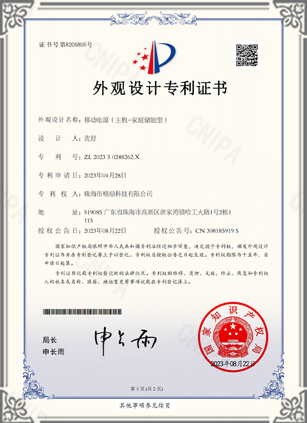 Design Patent Certificate