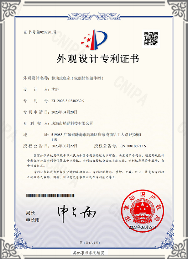 Design Patent Certificate