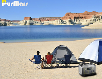 Beach 300w portable power station application scene