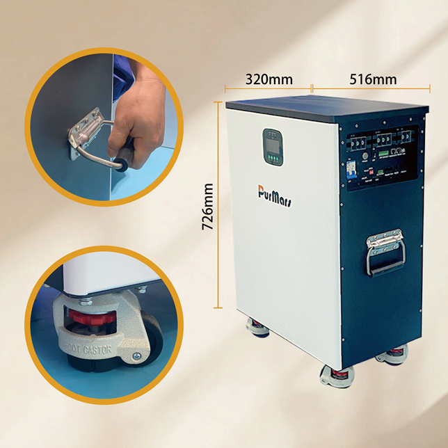 Purmars Energy Battery Physical Dimensions 720mm x 516mm x 320mm