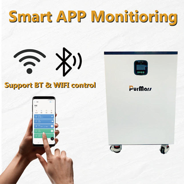 Smart APP Monitoring for Purmars Battery with Bluetooth and WiFi Connectivity
