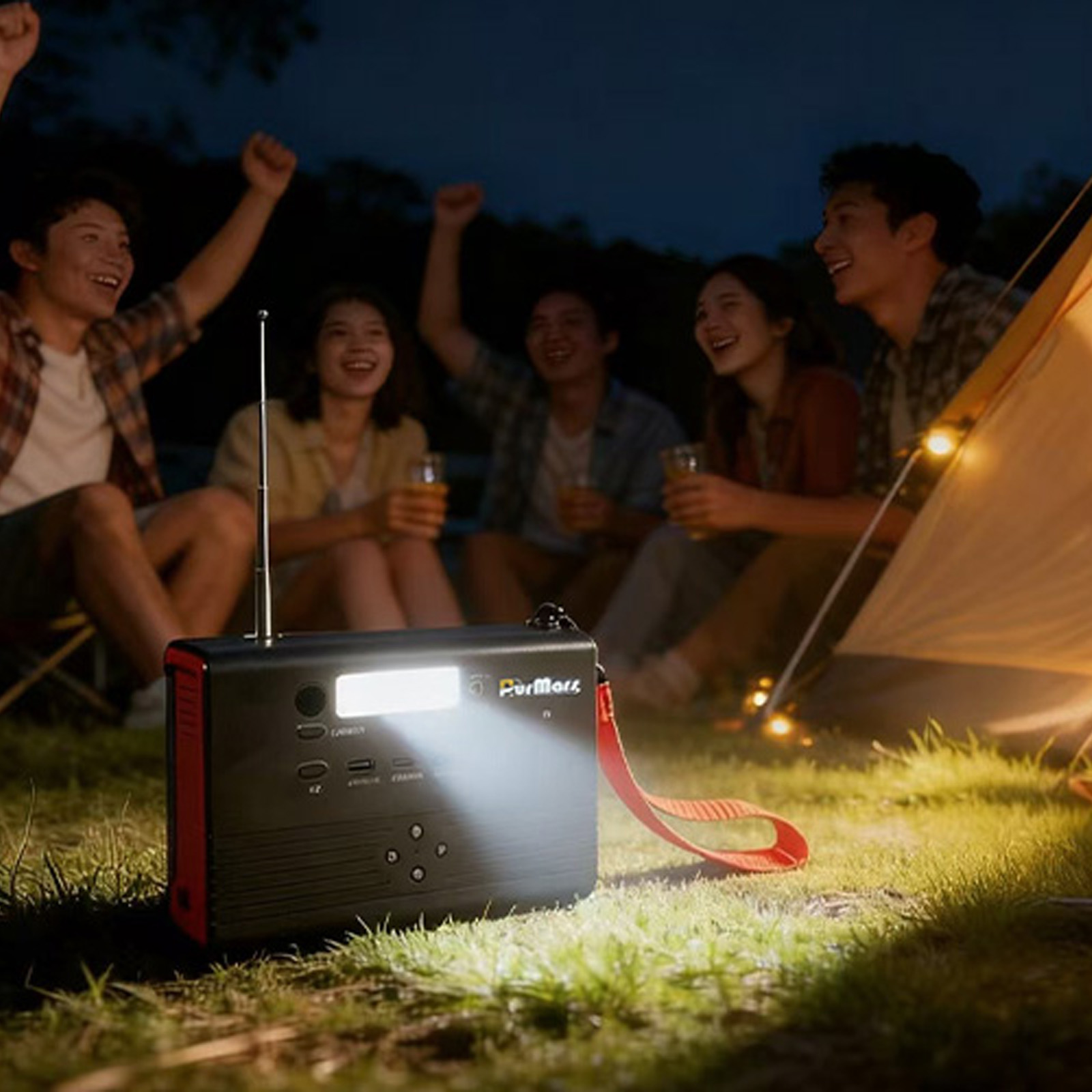 Outdoor camping energy storage power station P100A/E Plus|100W|with Bluetooth speaker|FM Radio