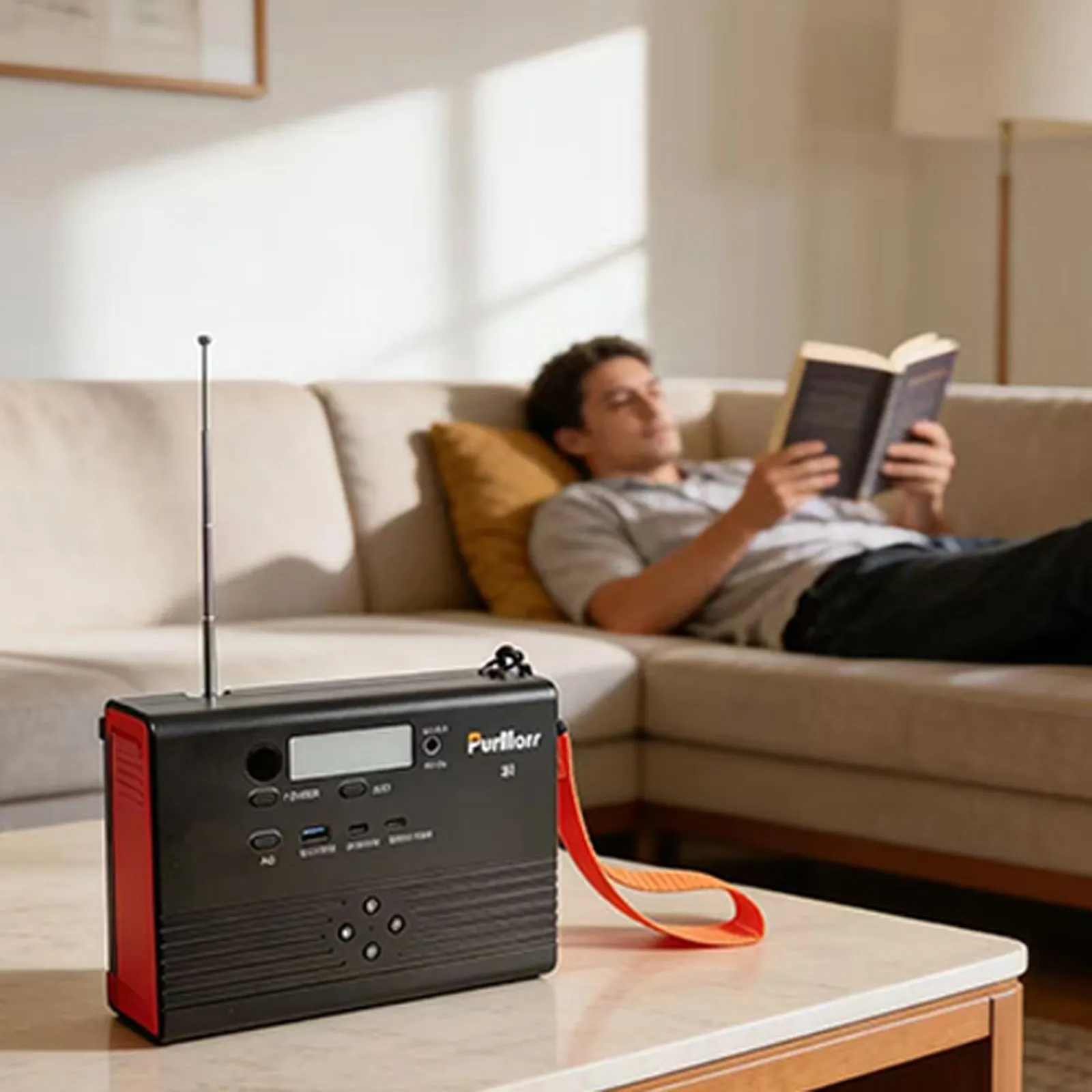 Outdoor camping energy storage power station P100A/E Plus|100W|with Bluetooth speaker|FM Radio