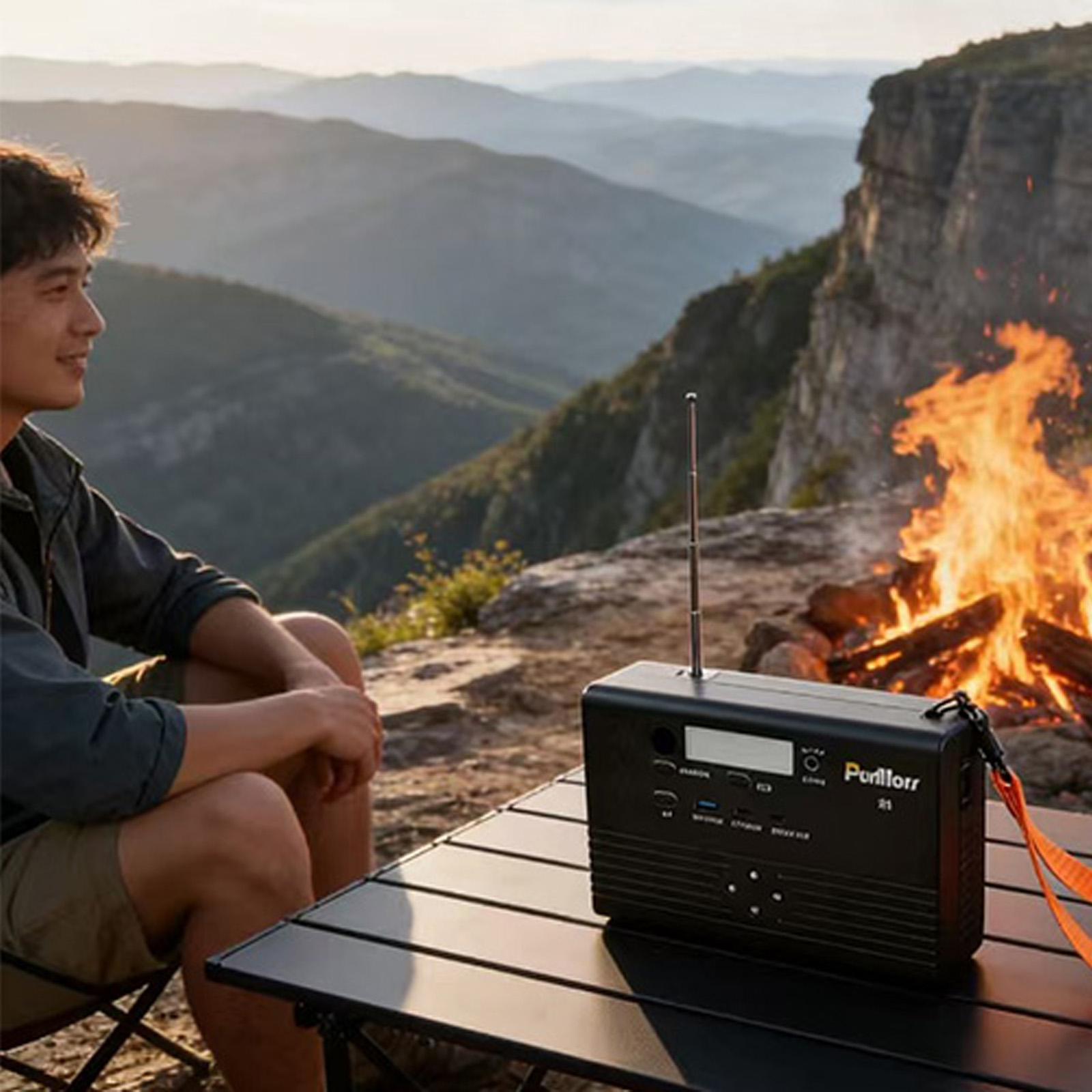 Outdoor camping energy storage power station P100A/E Plus|100W|with Bluetooth speaker|FM Radio