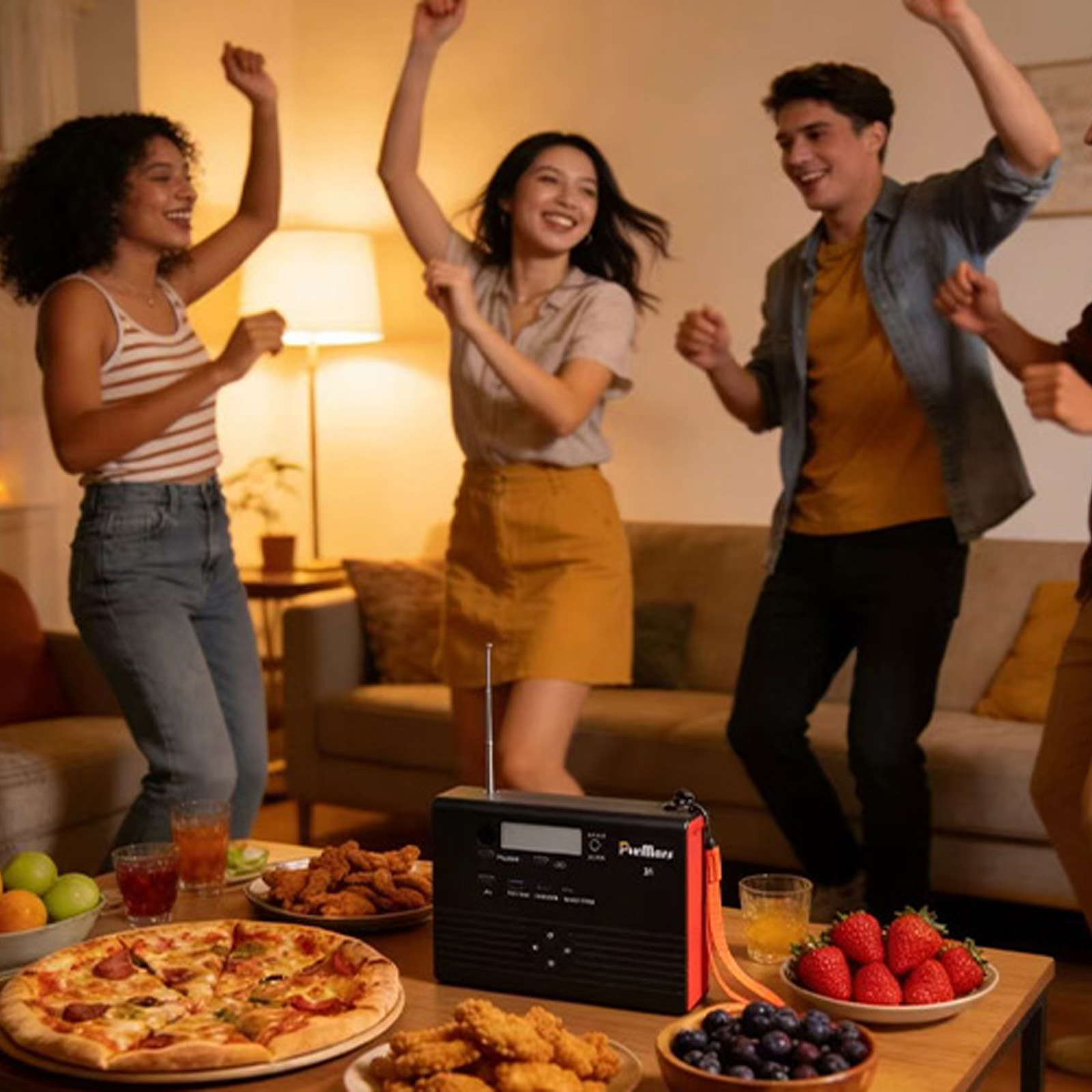 Outdoor camping energy storage power station P100A/E Plus|100W|with Bluetooth speaker|FM Radio