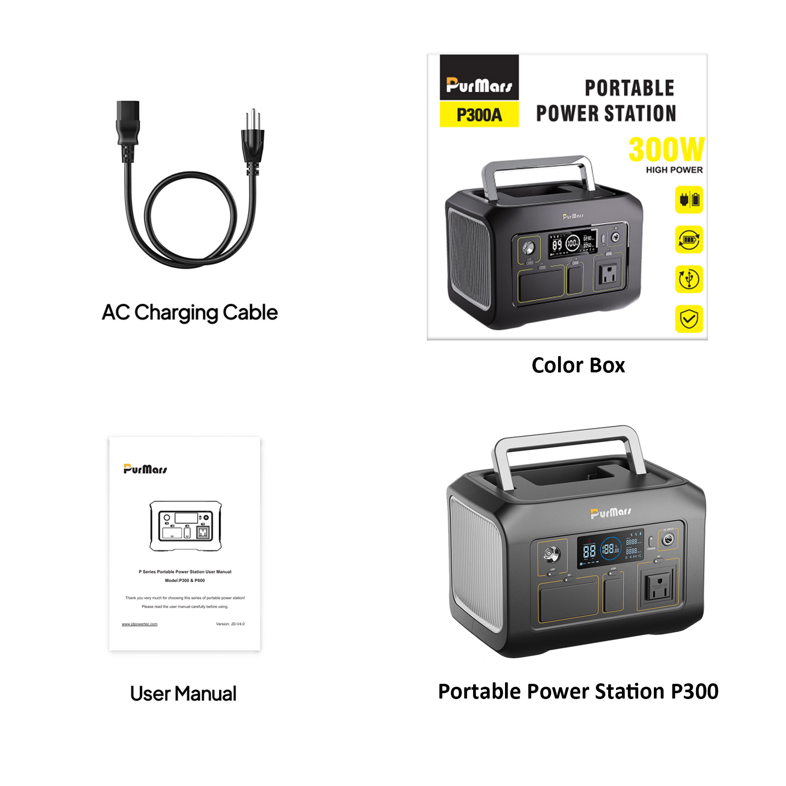 Portable Power Station P300A Bundle Details