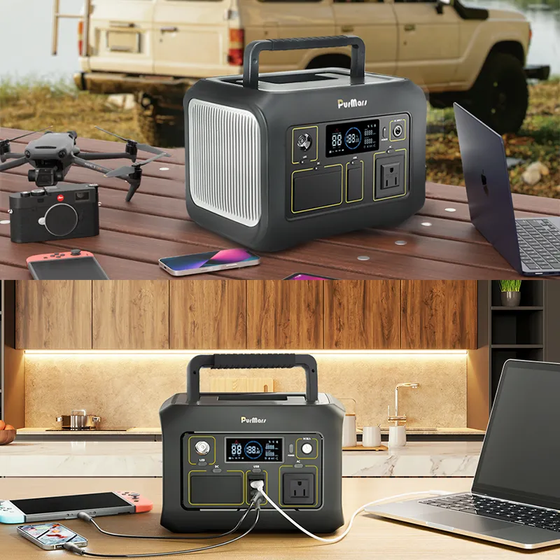 PURMARS P300A/E Portable Power Station, 288Wh, with 300W AC output socket, solar generator and lithium iron phosphate battery