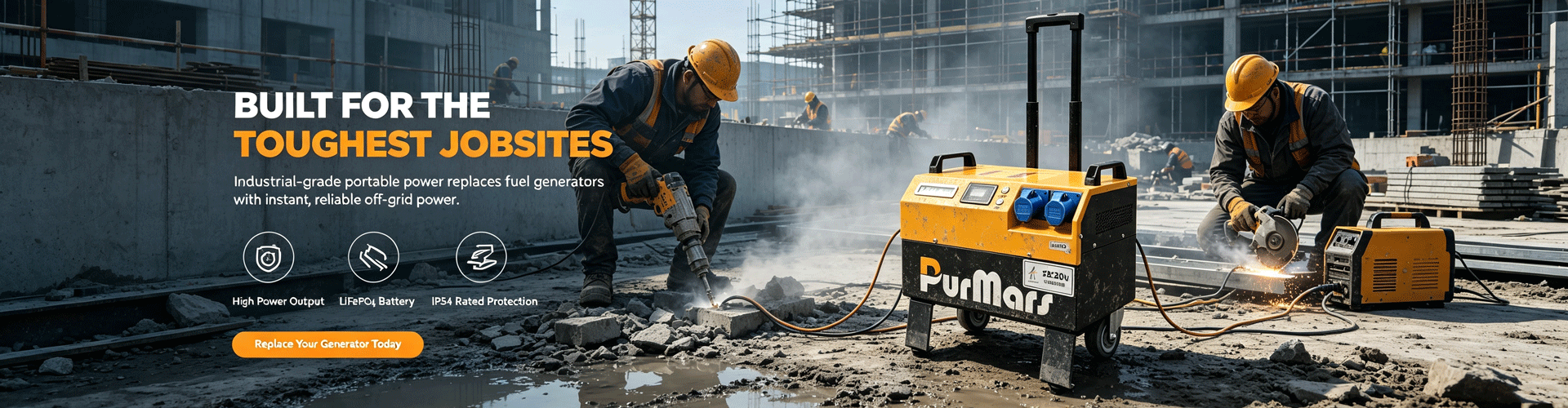 Construction‑Grade Mobile Energy‑Storage System EP3000 | 3000W, Single‑Phase 230V AC